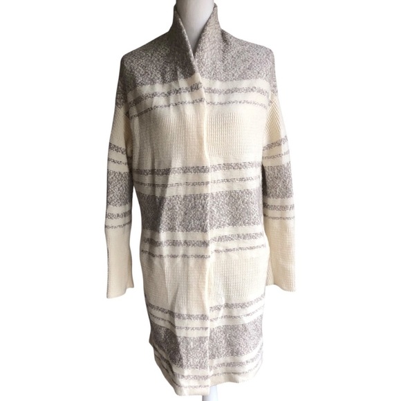 Athleta Wool And Cashmere Sweater Open Front Panorma Point Small Beige Cream - Picture 5 of 11